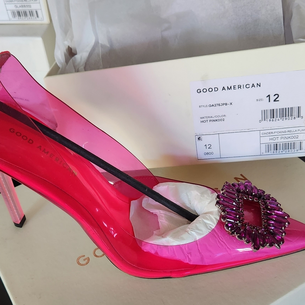 GOOD AMERICAN- CINDER-F*CKING-RELLA PUMP - HOT PINK 002 -Size 12 - Picture 7 of 8